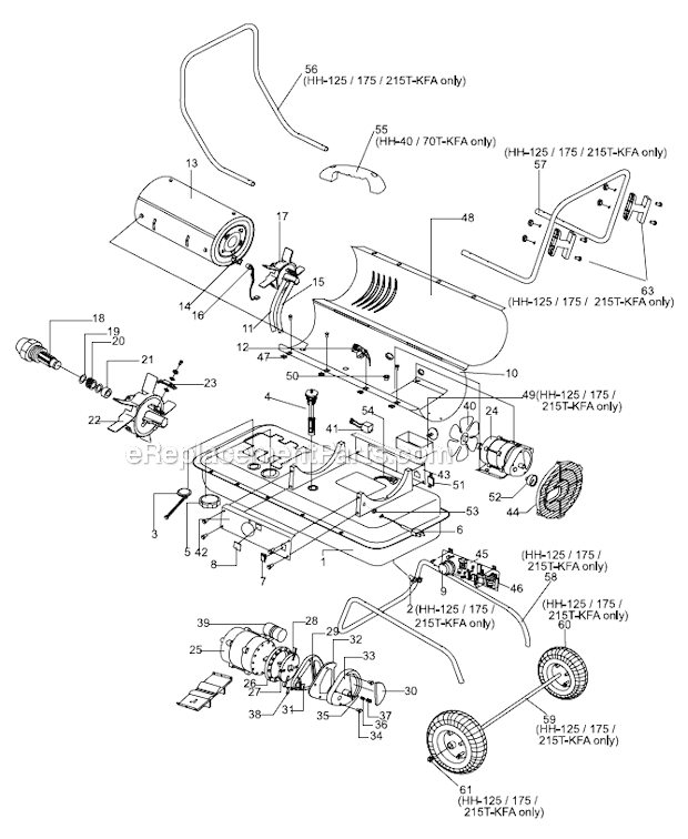 Page A Diagram and Parts List for HH-215T-KFA  Heat Hog Heater